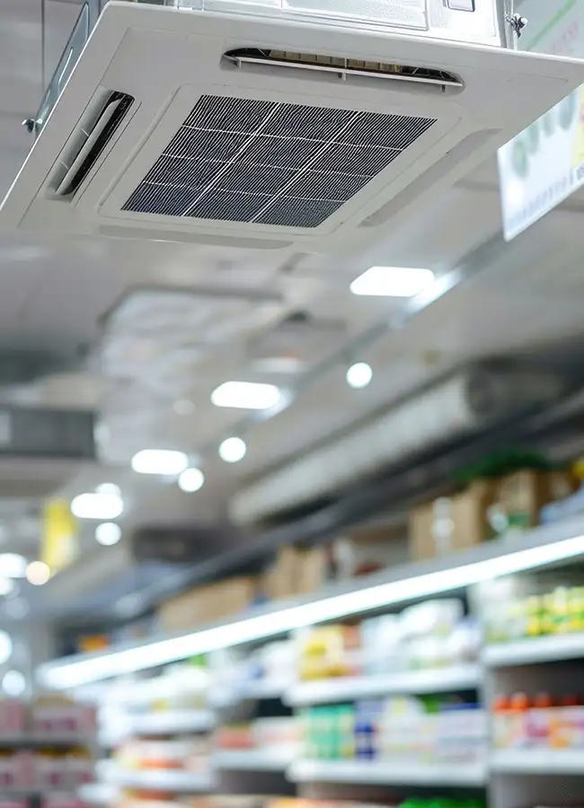 Lüftung im Supermarkt